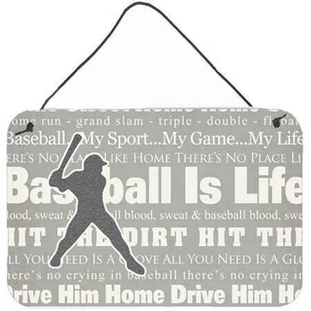Carolines Treasures Baseball Is Life Aluminium Metal Wall Or Door Hanging Prints SB3078DS812